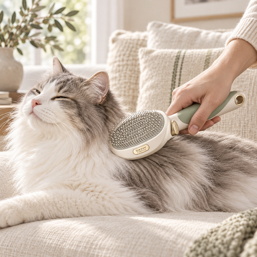 BIXZUV FurEase Self-Cleaning Slicker Brush