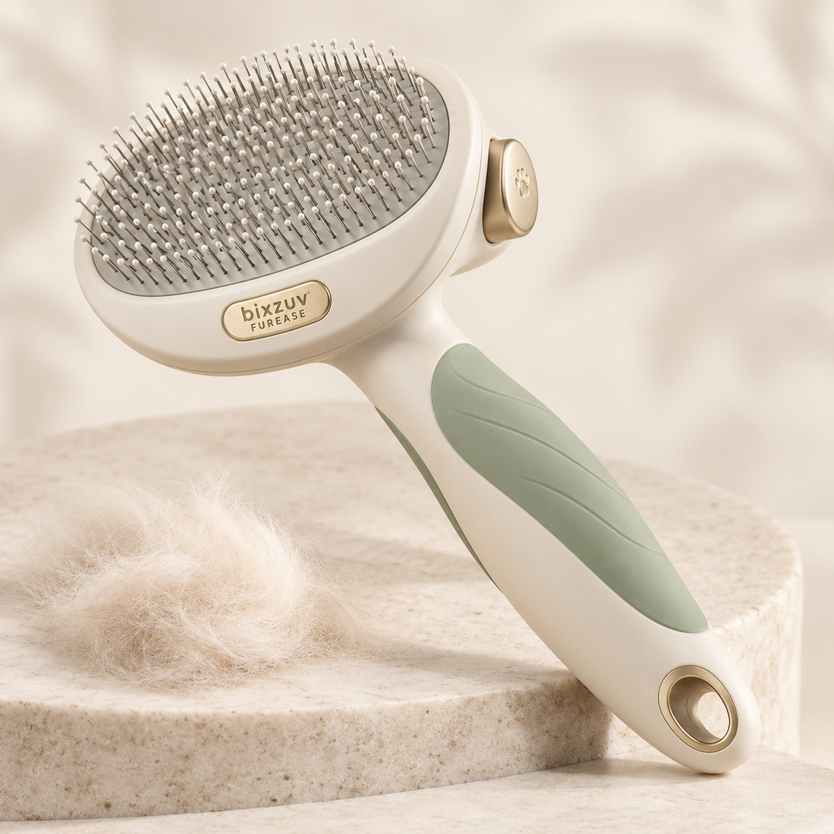 BIXZUV FurEase Self-Cleaning Slicker Brush