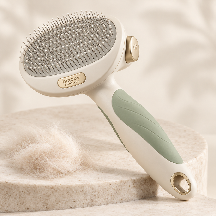 BIXZUV FurEase Self-Cleaning Slicker Brush