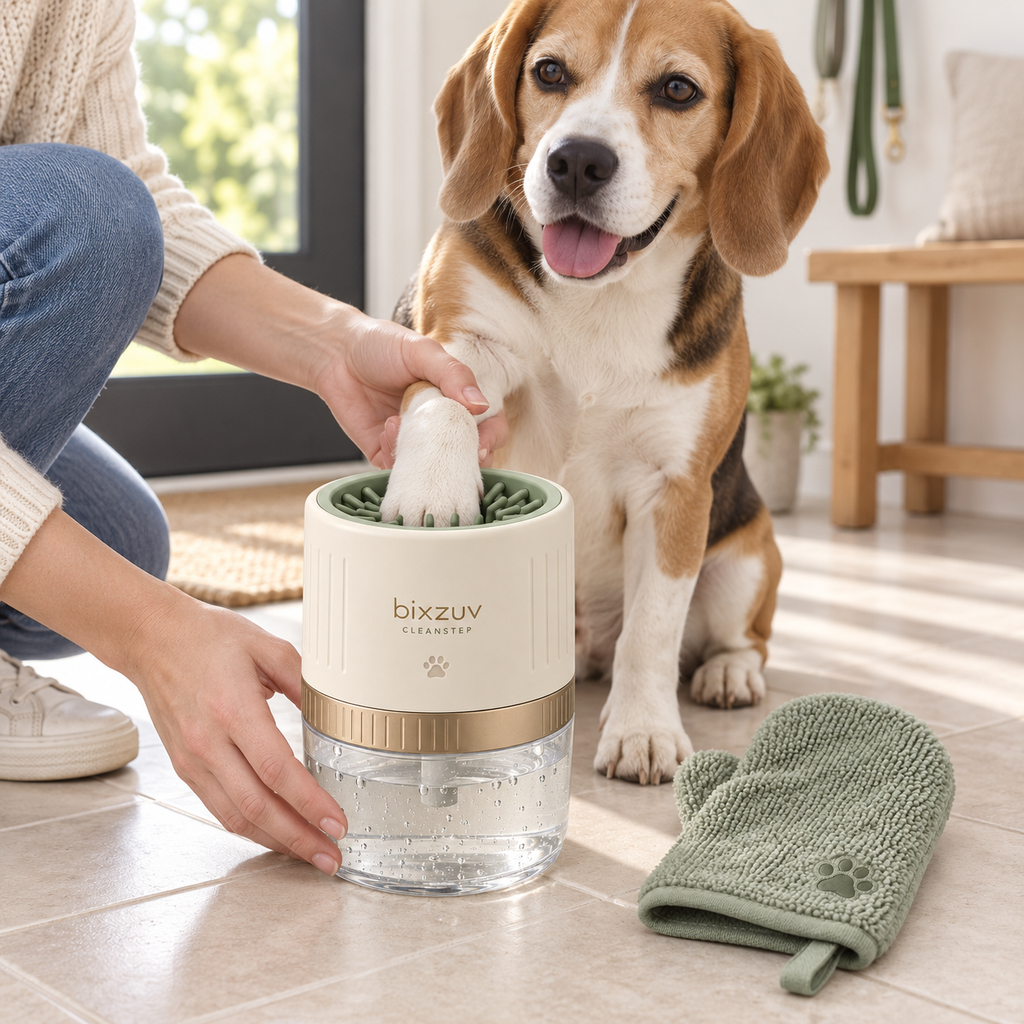 BIXZUV CleanStep Silicone Paw Washer & Drying Mitt