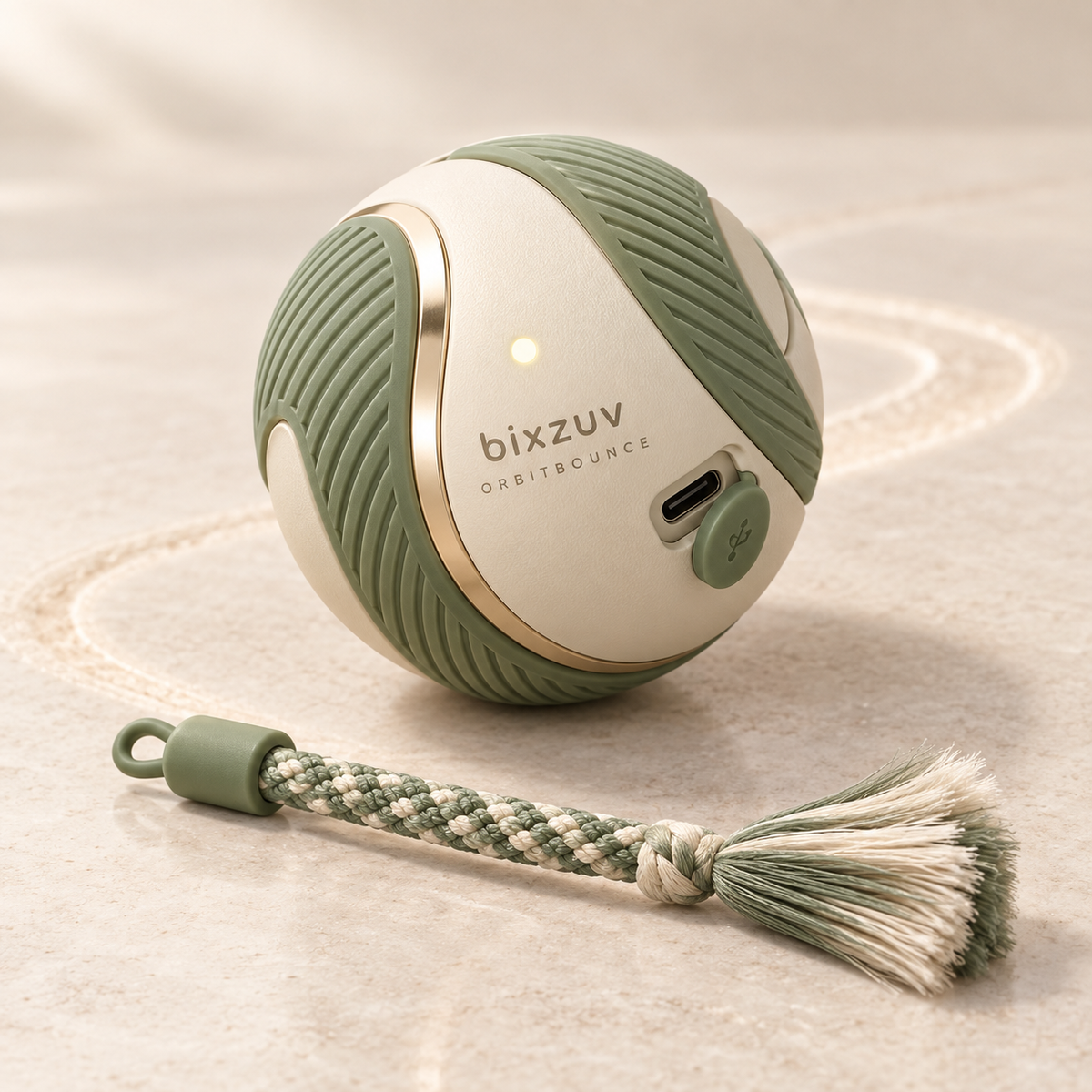BIXZUV OrbitBounce Rechargeable Interactive Rolling Toy