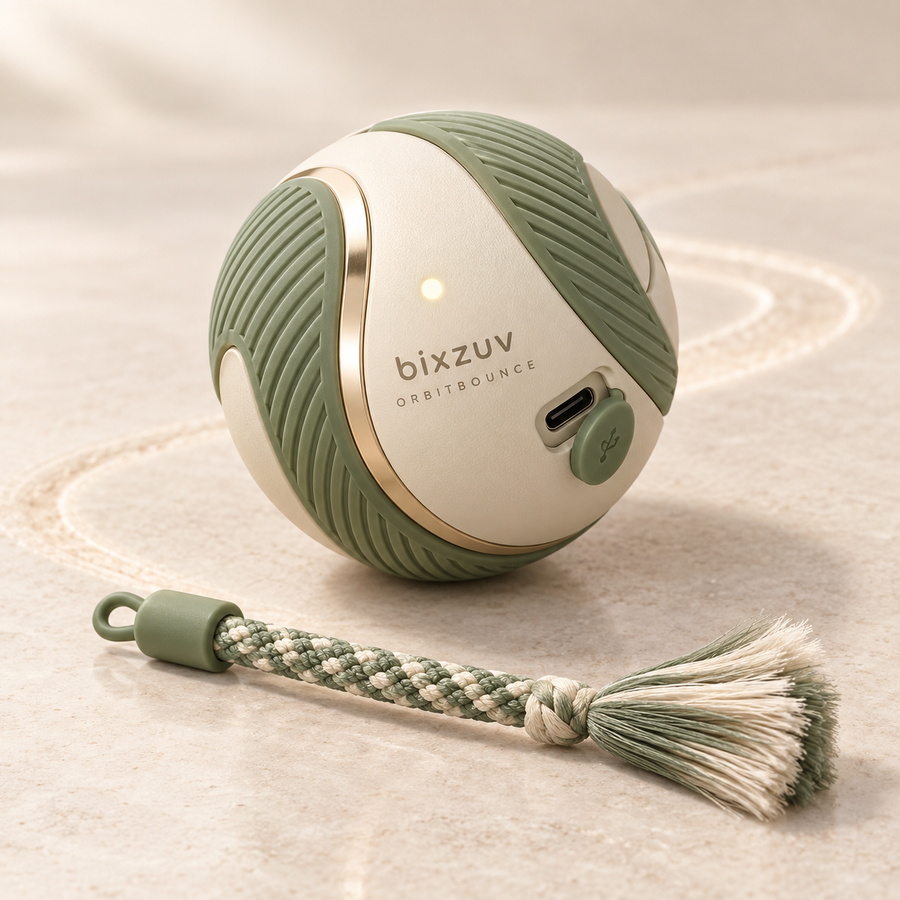 BIXZUV OrbitBounce Rechargeable Interactive Rolling Toy