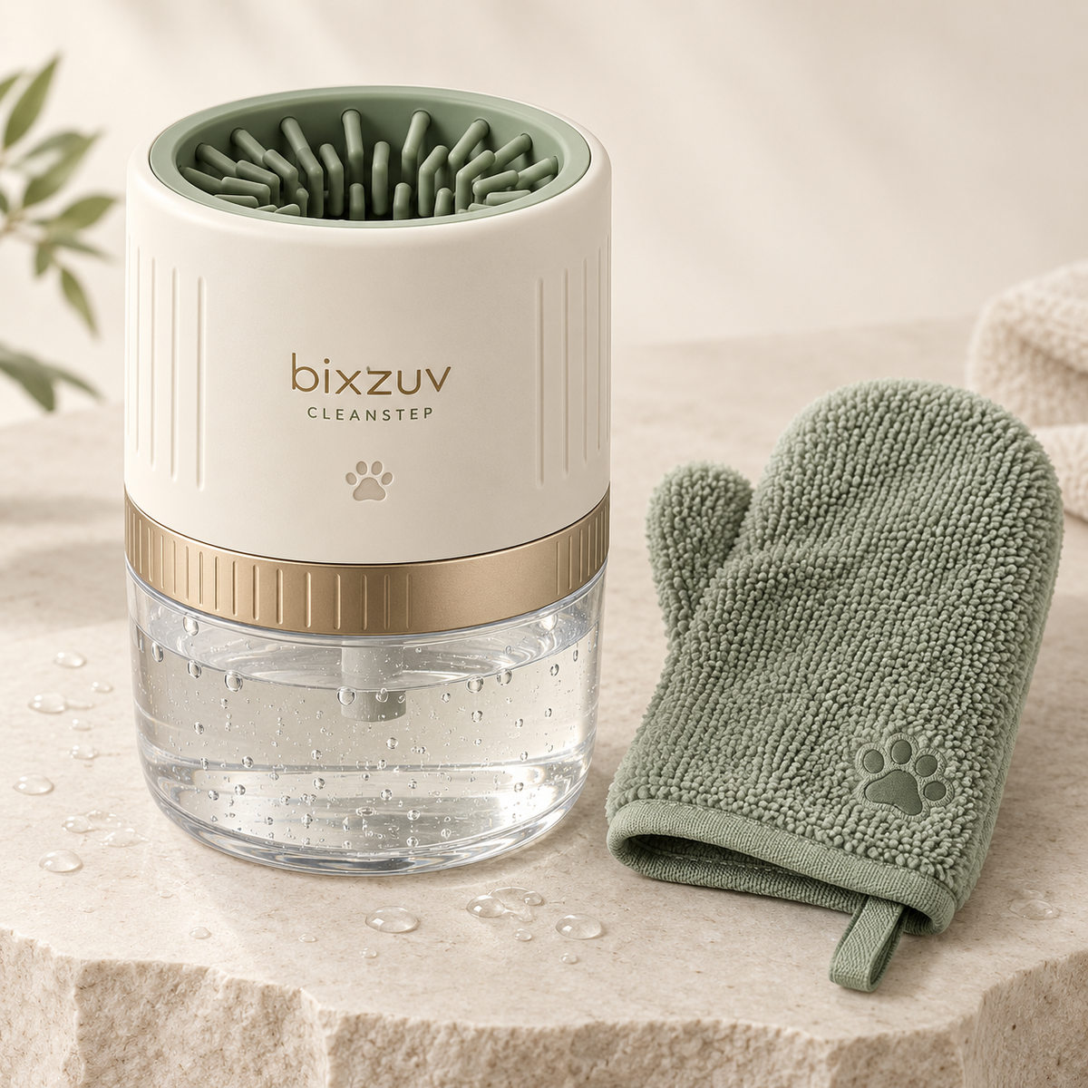 BIXZUV CleanStep Silicone Paw Washer & Drying Mitt