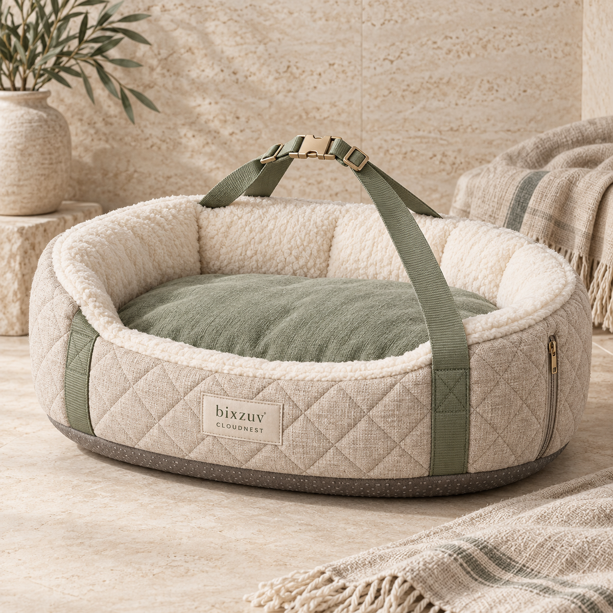 BIXZUV CloudNest Foldable Travel Pet Bed