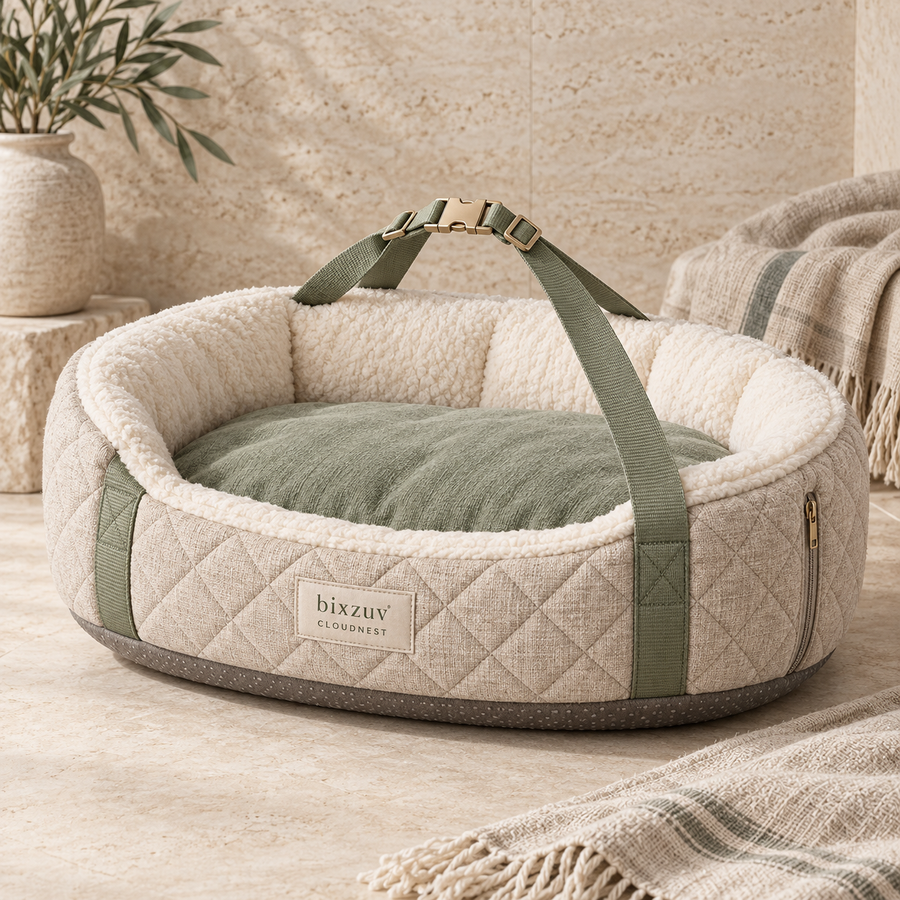 BIXZUV CloudNest Foldable Travel Pet Bed