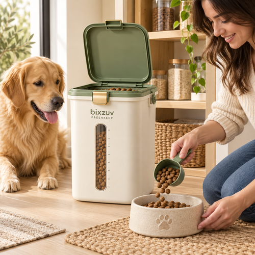 BIXZUV FreshKeep Airtight Pet Food Container with Scoop