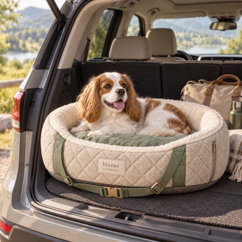 BIXZUV CloudNest Foldable Travel Pet Bed