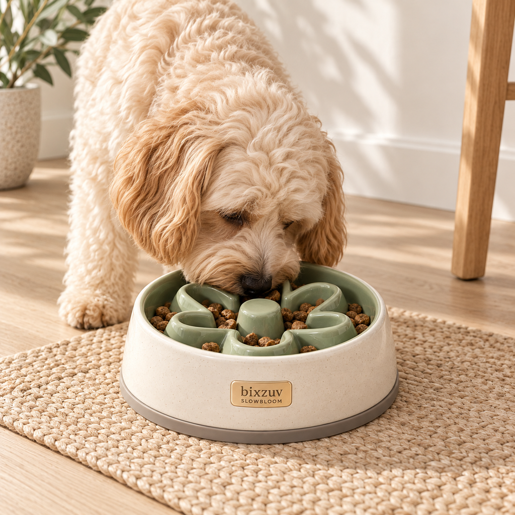 BIXZUV SlowBloom Ceramic Slow Feeder Bowl